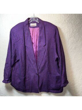 Vintage Smith & Jones Purple Herringbone Blazer Lining Women's Size 24W